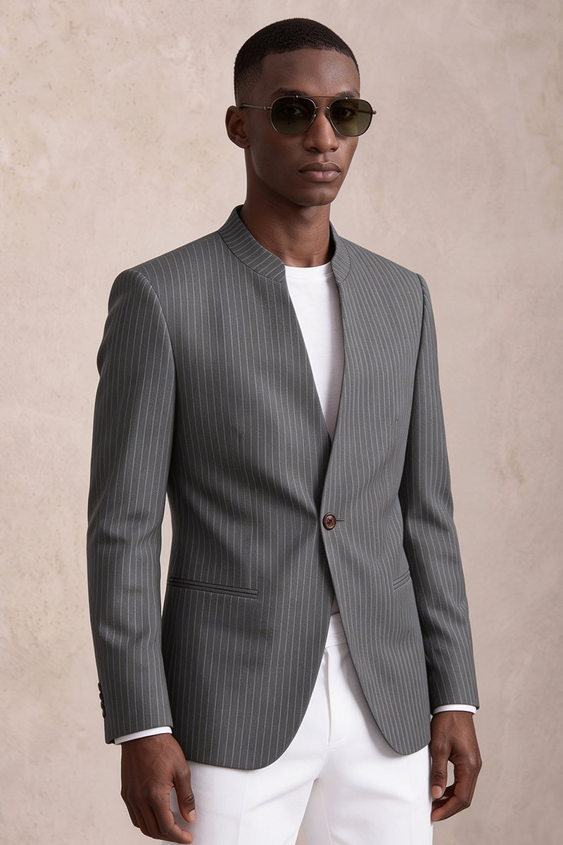 Gray 50% Merino Wool Blazers