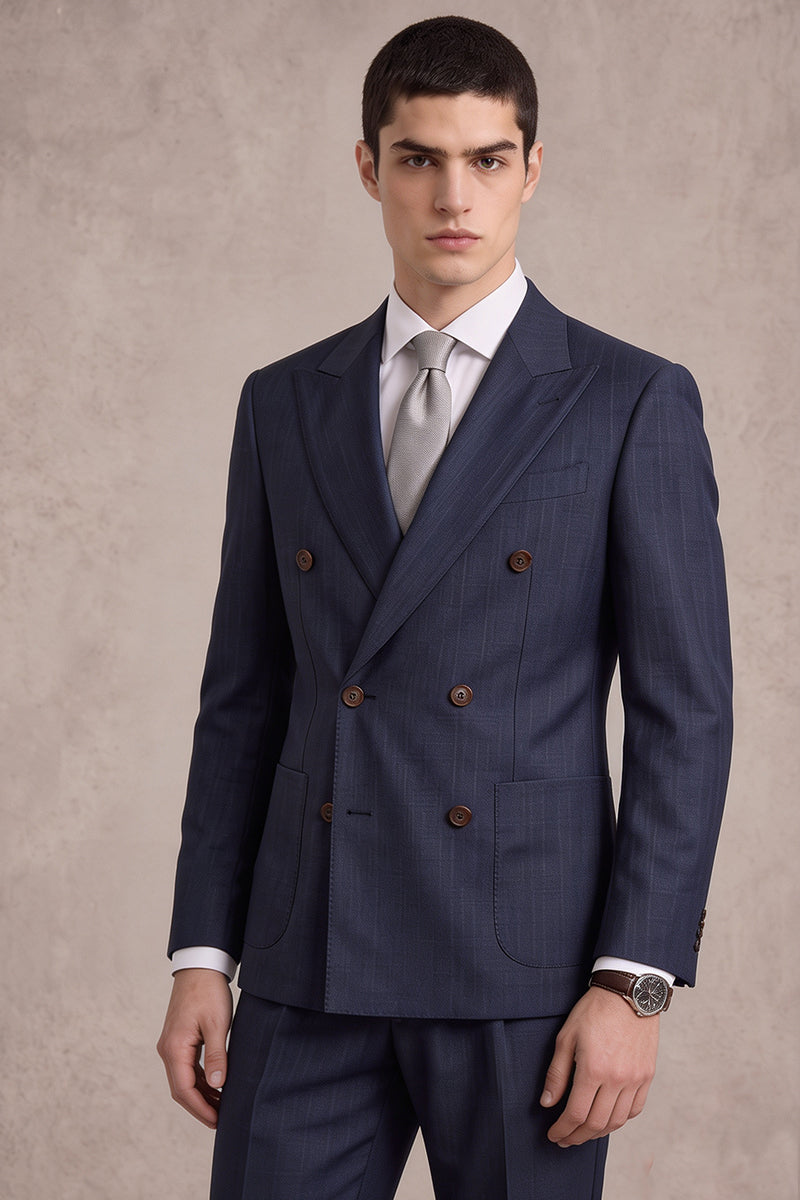 Blue 50% Merino Wool Blazers