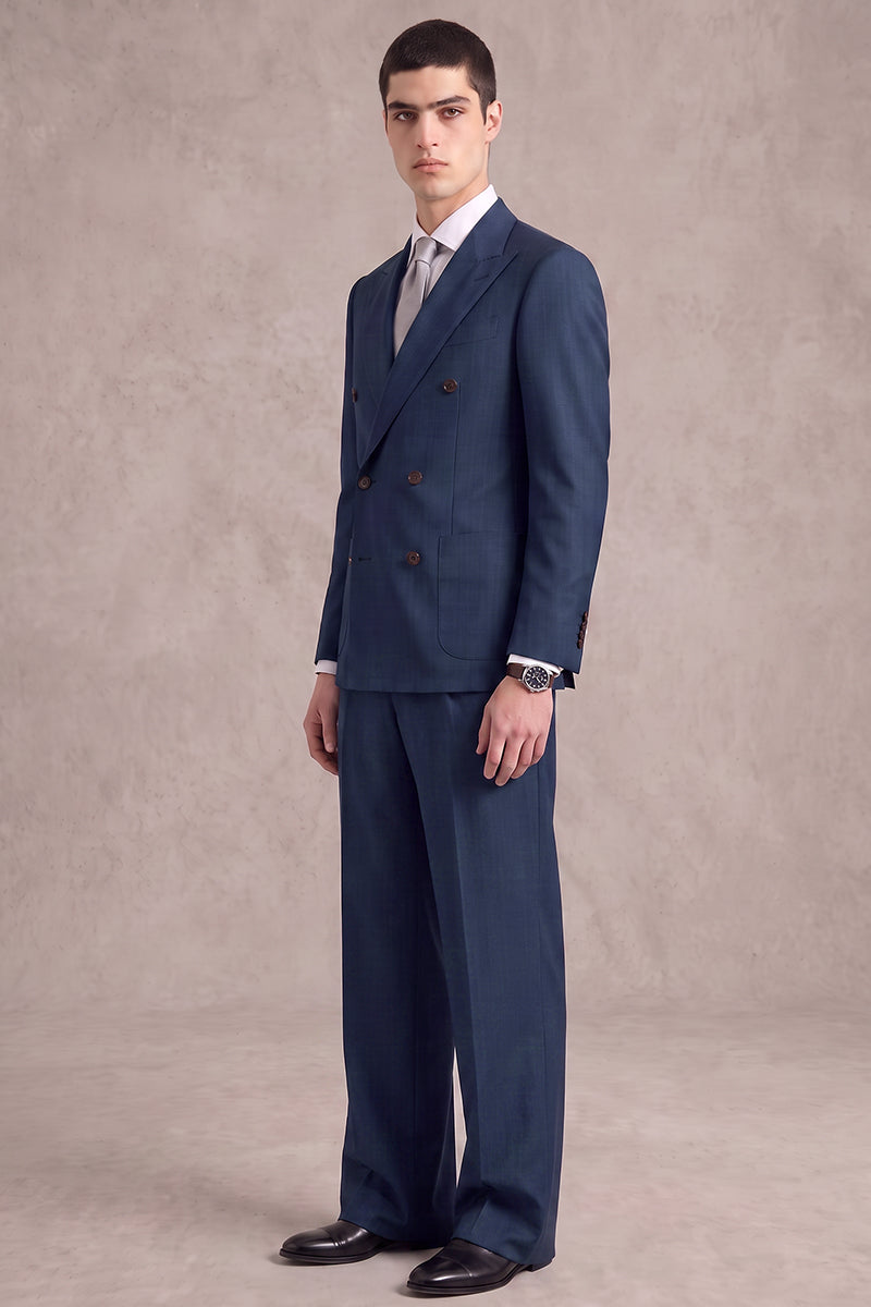 Blue 50% Merino Wool Blazers