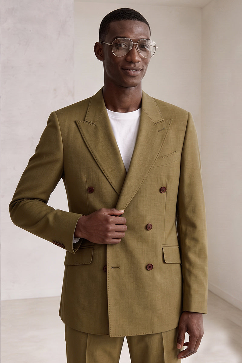 Khaki 50% Merino Wool Blazers