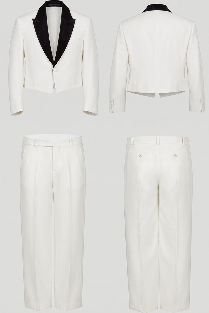 White 50% Merino Wool Blazers