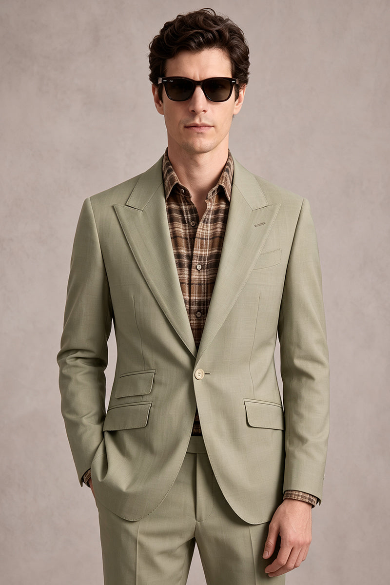 Green 100% Merino Wool Blazers
