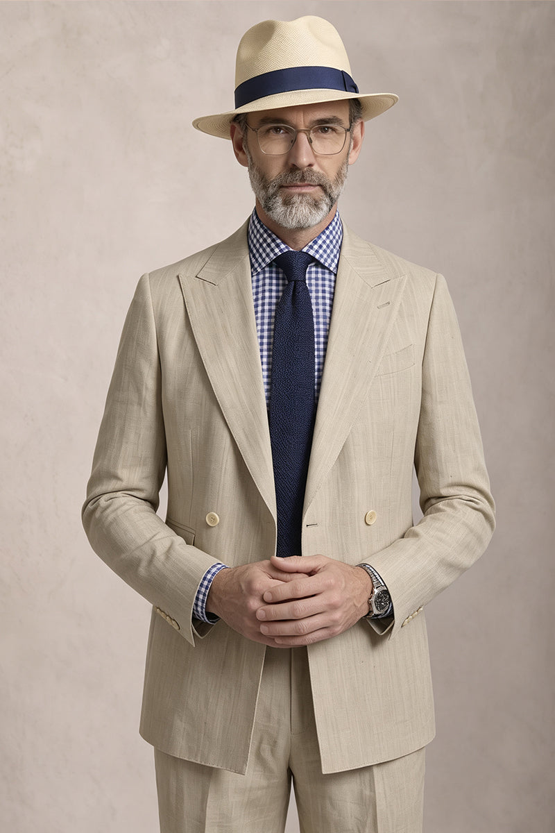 Beige 50% Merino Wool Blazers