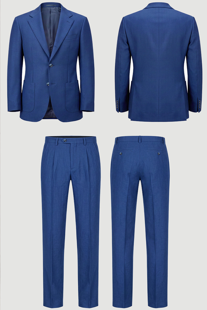 Blue 50% Merino Wool Blazers