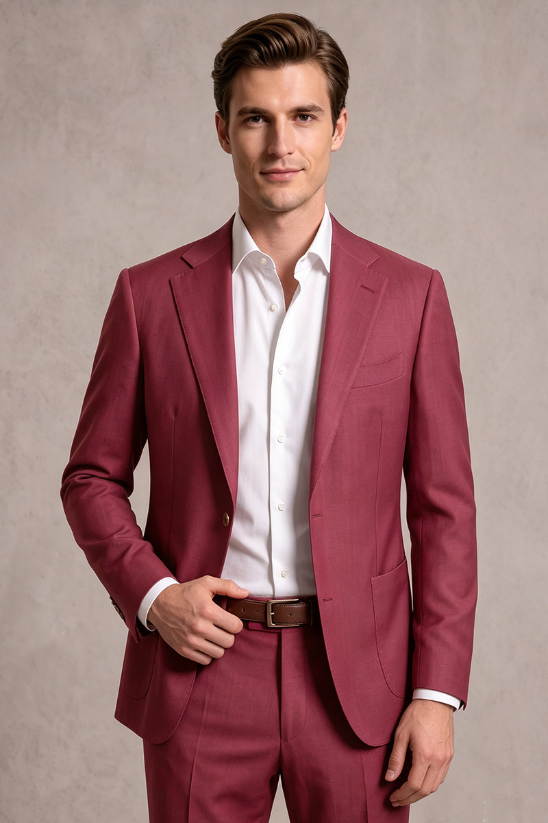 Red 50% Merino Wool Blazers