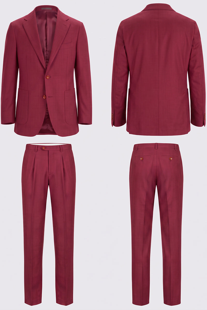 Red 50% Merino Wool Blazers