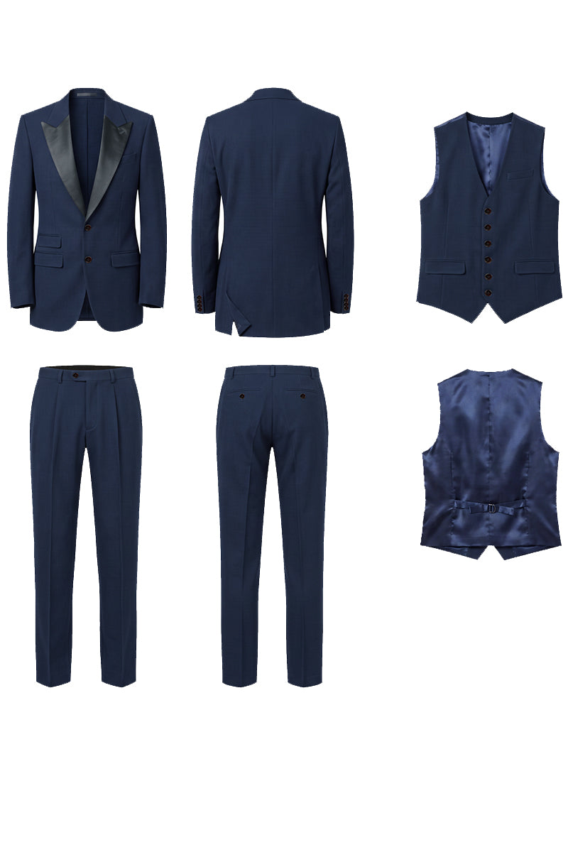 Navy Blue 50% Merino Wool Suit