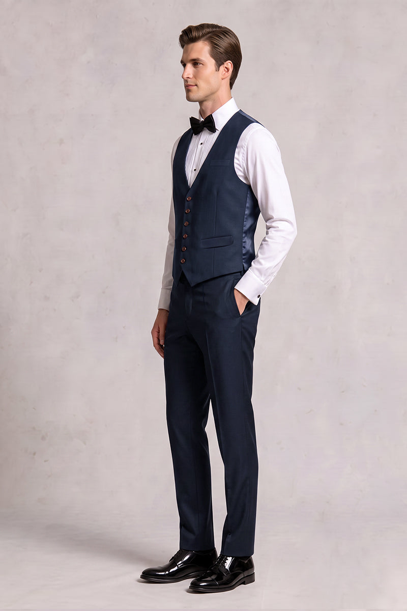 Navy Blue 50% Merino Wool Suit