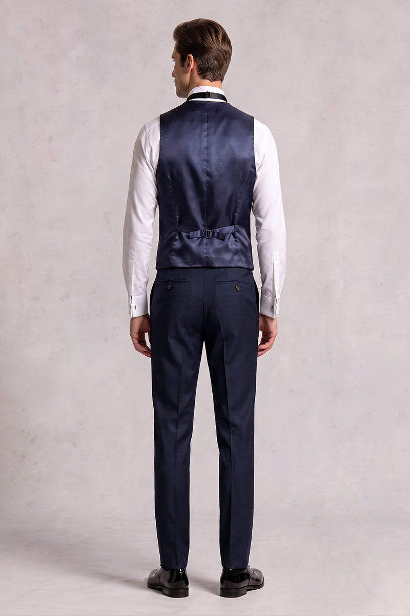 Navy Blue 50% Merino Wool Suit