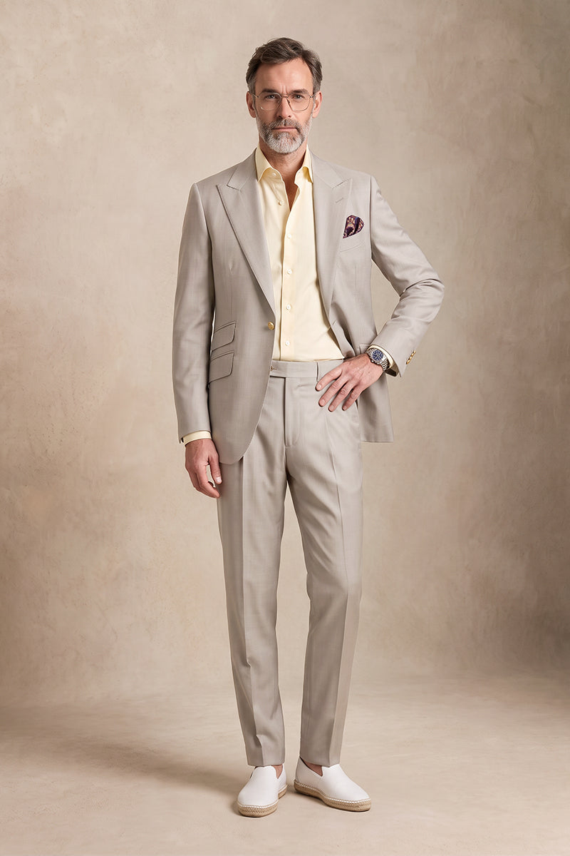 Light Gray 100% Merino Woo Suits