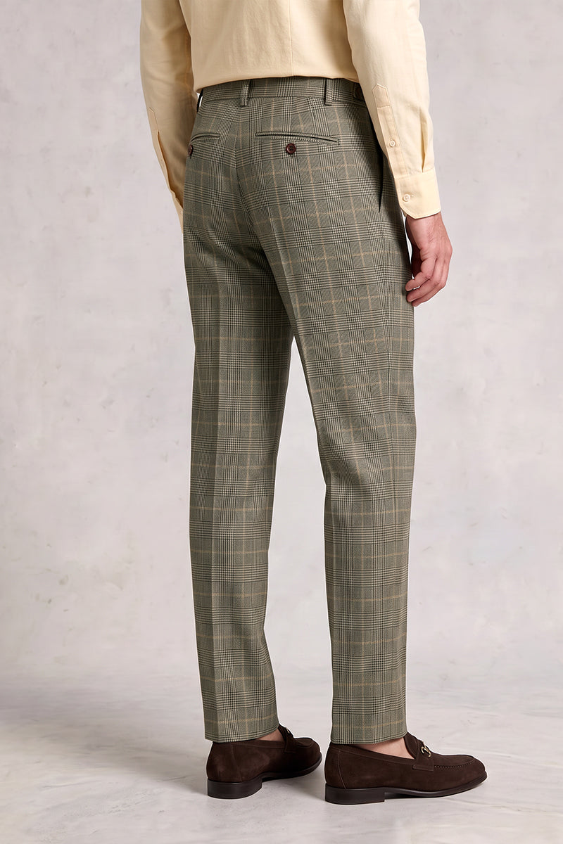 Yellow Green 100% Merino Wool Suit Trousers