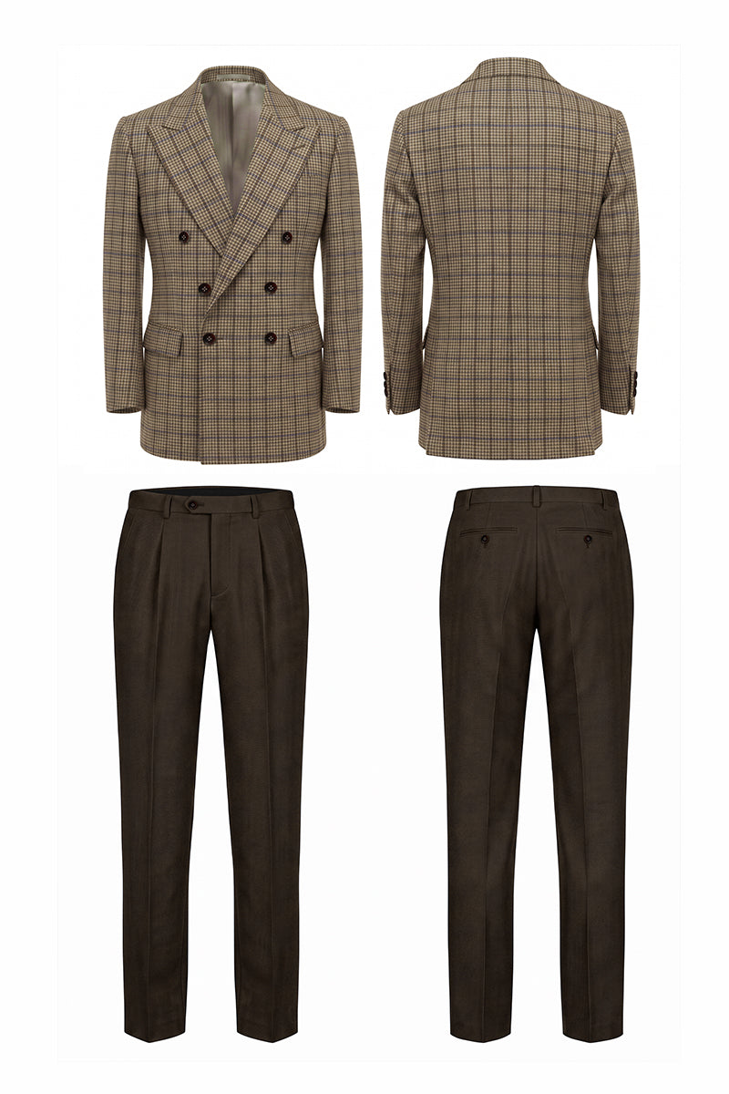 Brown 60% Merino Wool Suits