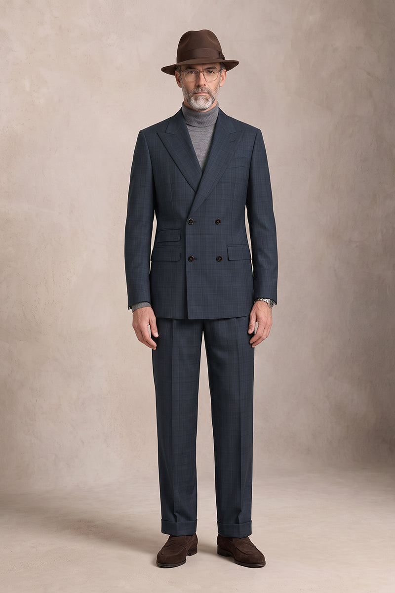 Navy Blue 100% Merino Wool Suits