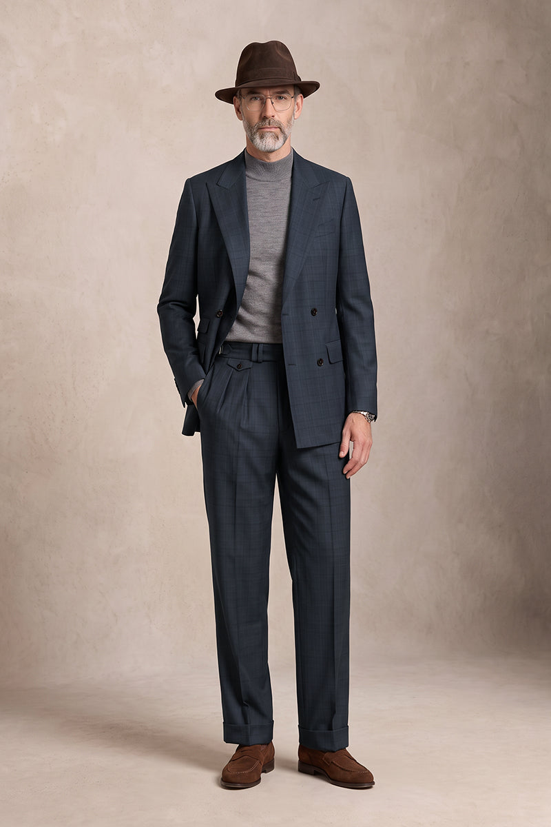 Navy Blue 100% Merino Wool Suits