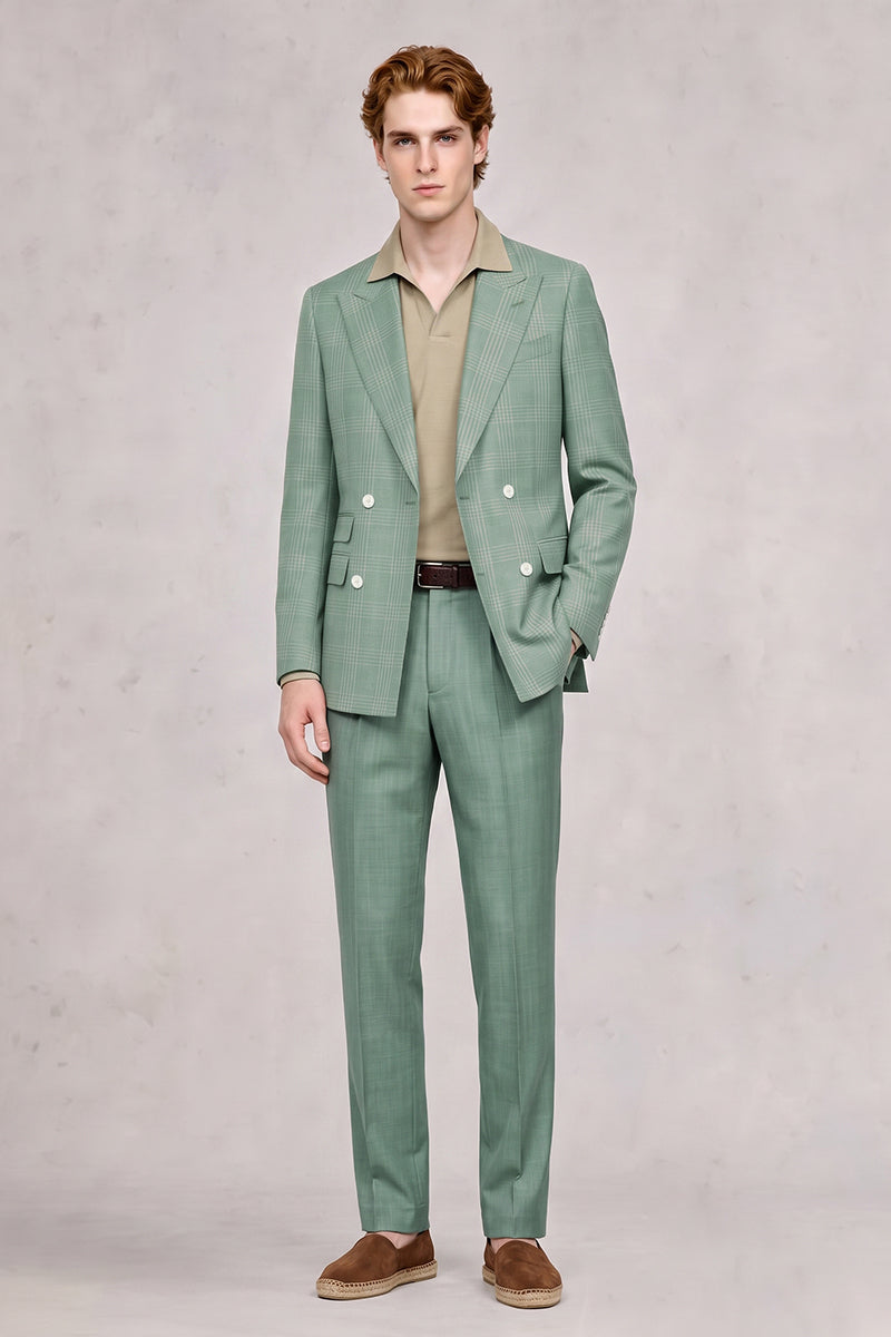 Green 50% Merino Wool Suits