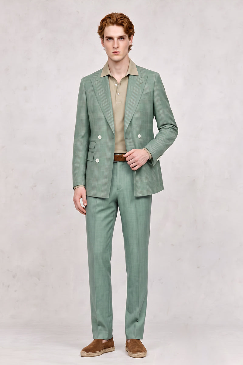 Green 50% Merino Wool Suits