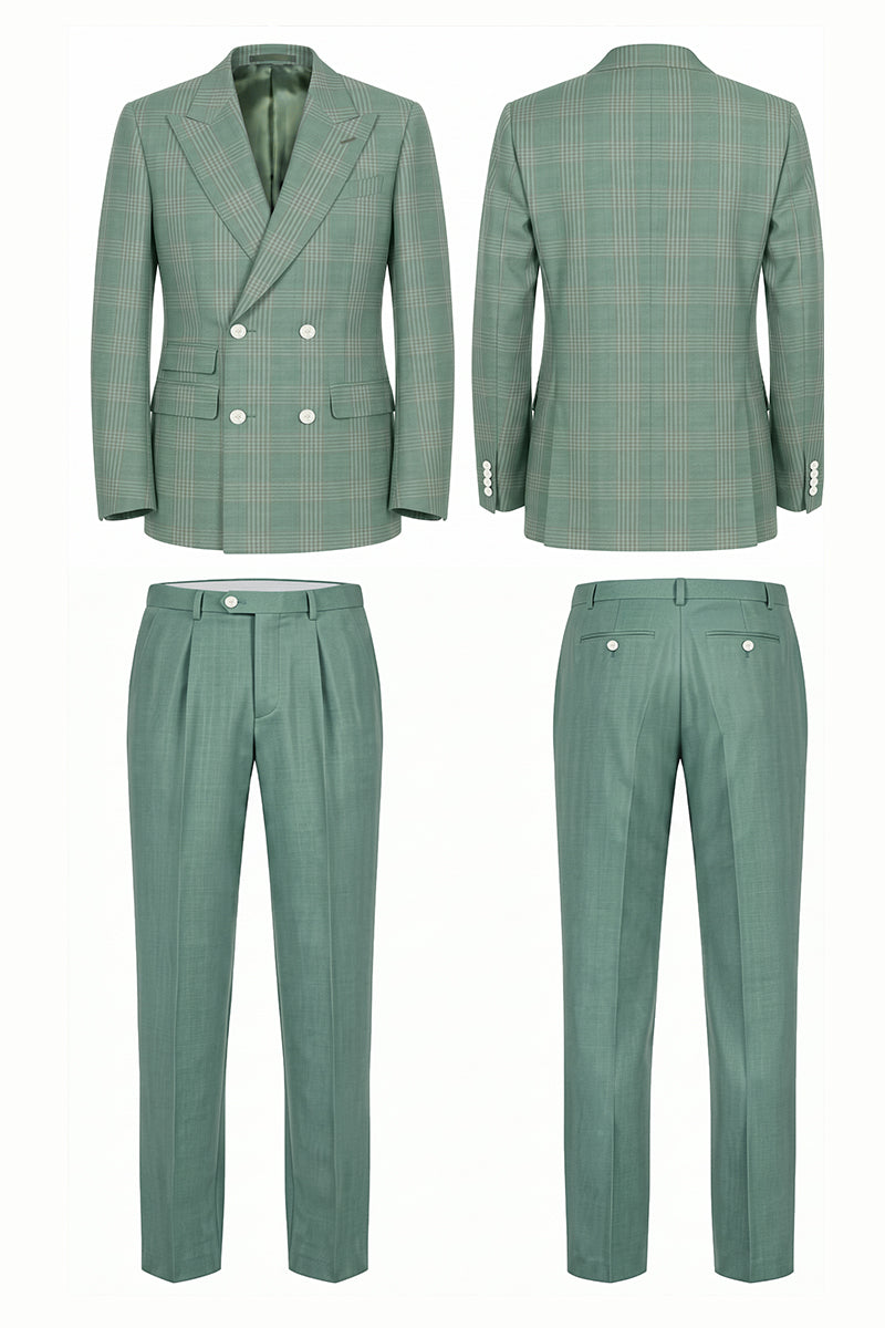 Green 50% Merino Wool Suits
