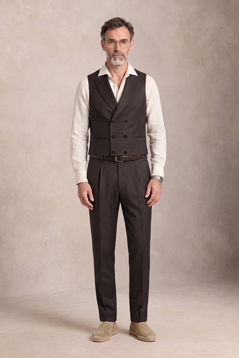 Brown 50% Merino Wool Suit