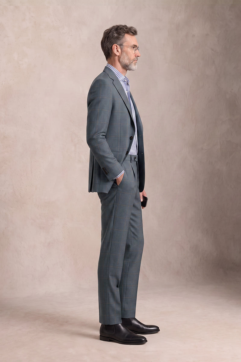 Blue Gray 100% Merino Wool Suits