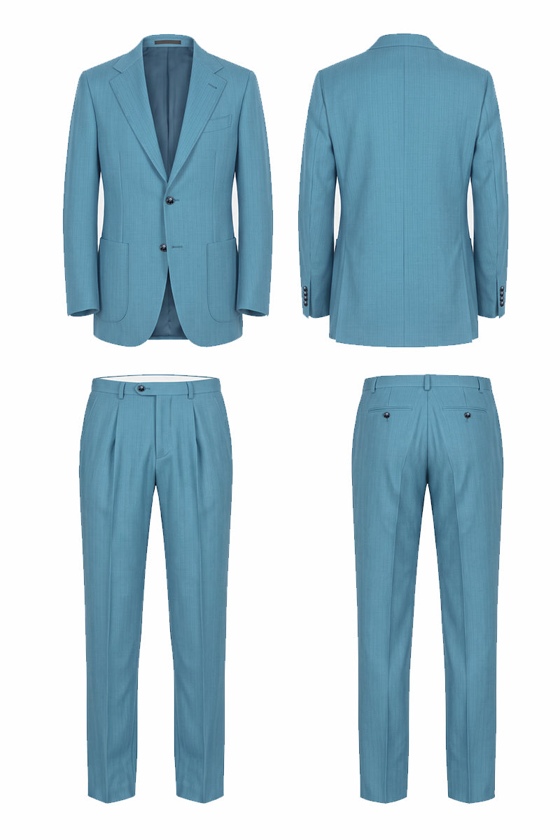 Blue 50% Merino Wool Suits