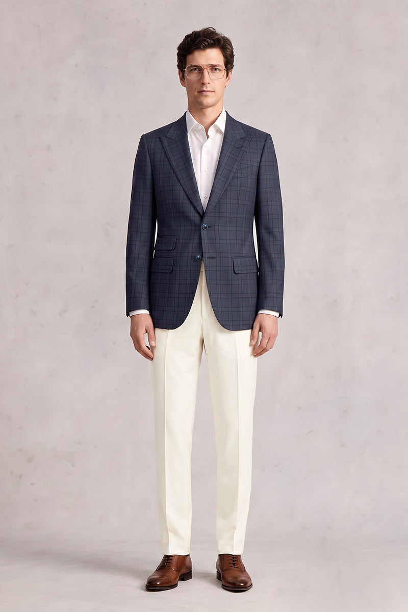Navy Blue 50% Merino Wool Suits