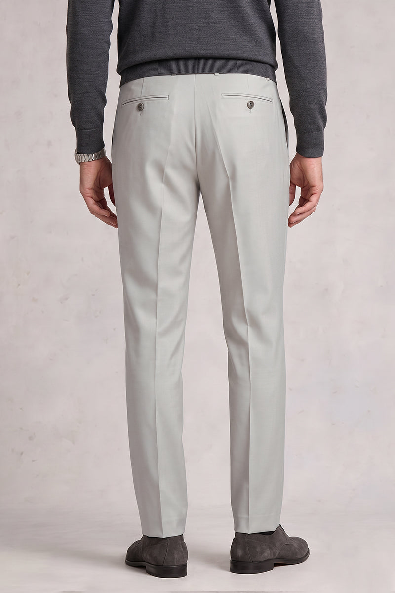 Light Gray 50% Merino Wool Suit Trousers