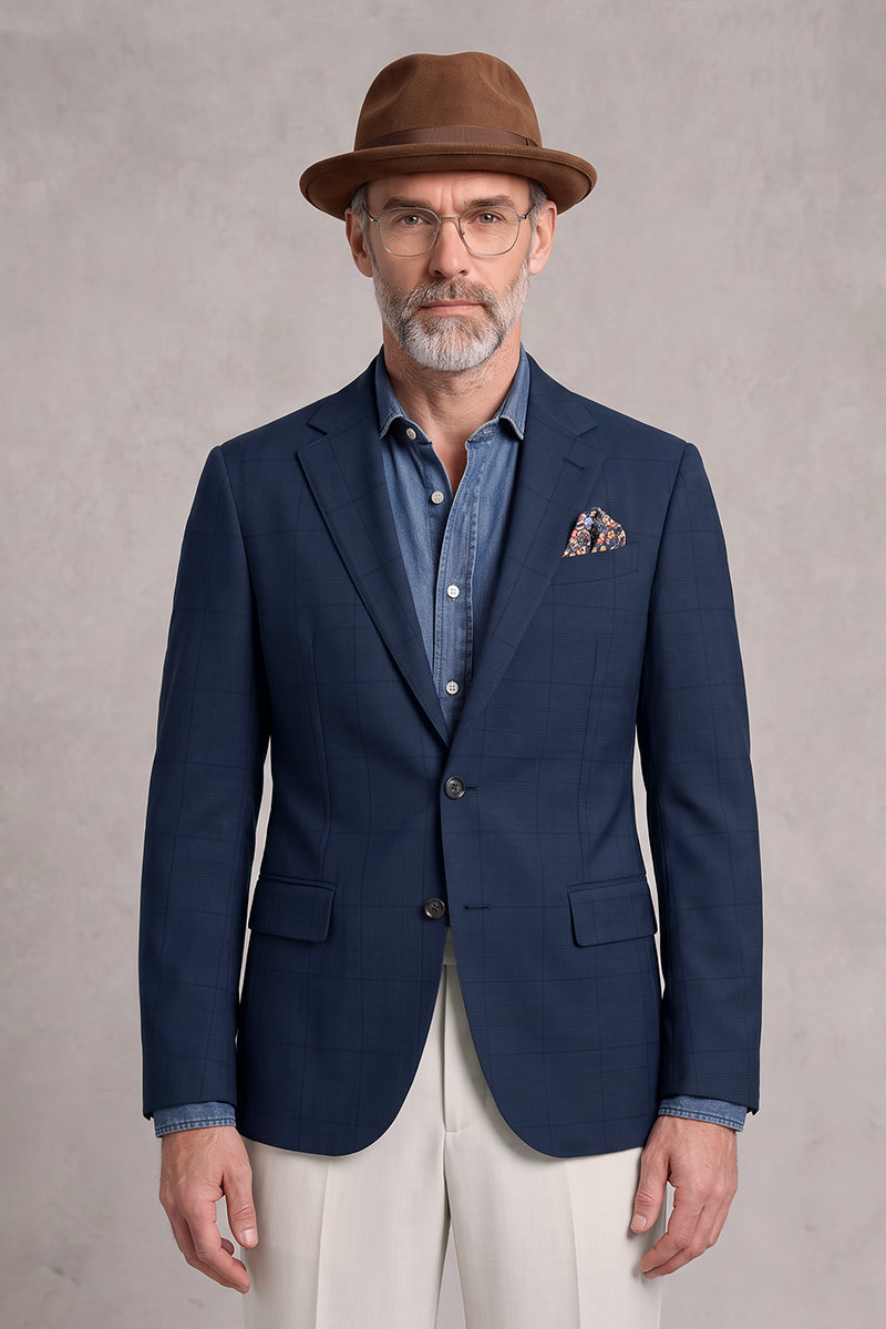 Navy Blue 50% Merino Wool Suits