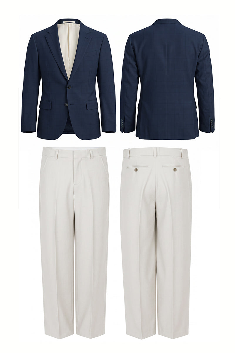 Navy Blue 50% Merino Wool Suits
