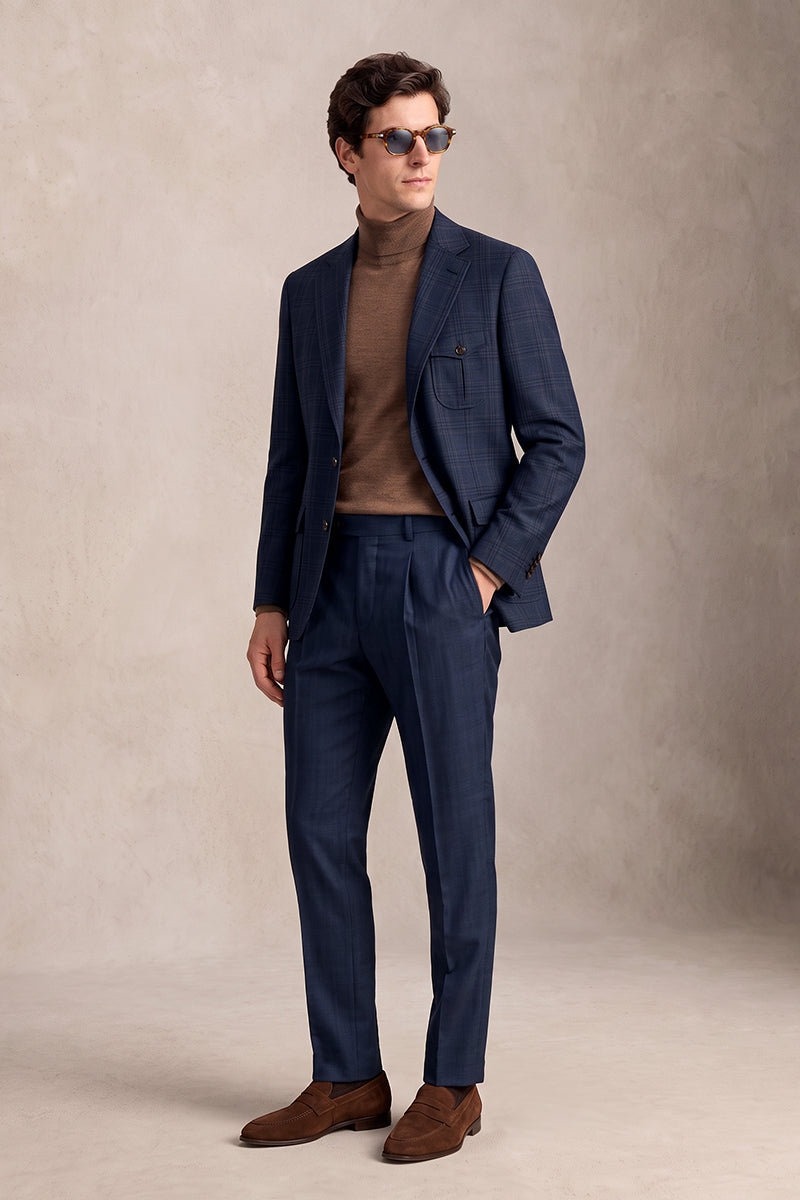 Navy Blue 50% Merino Wool Suits