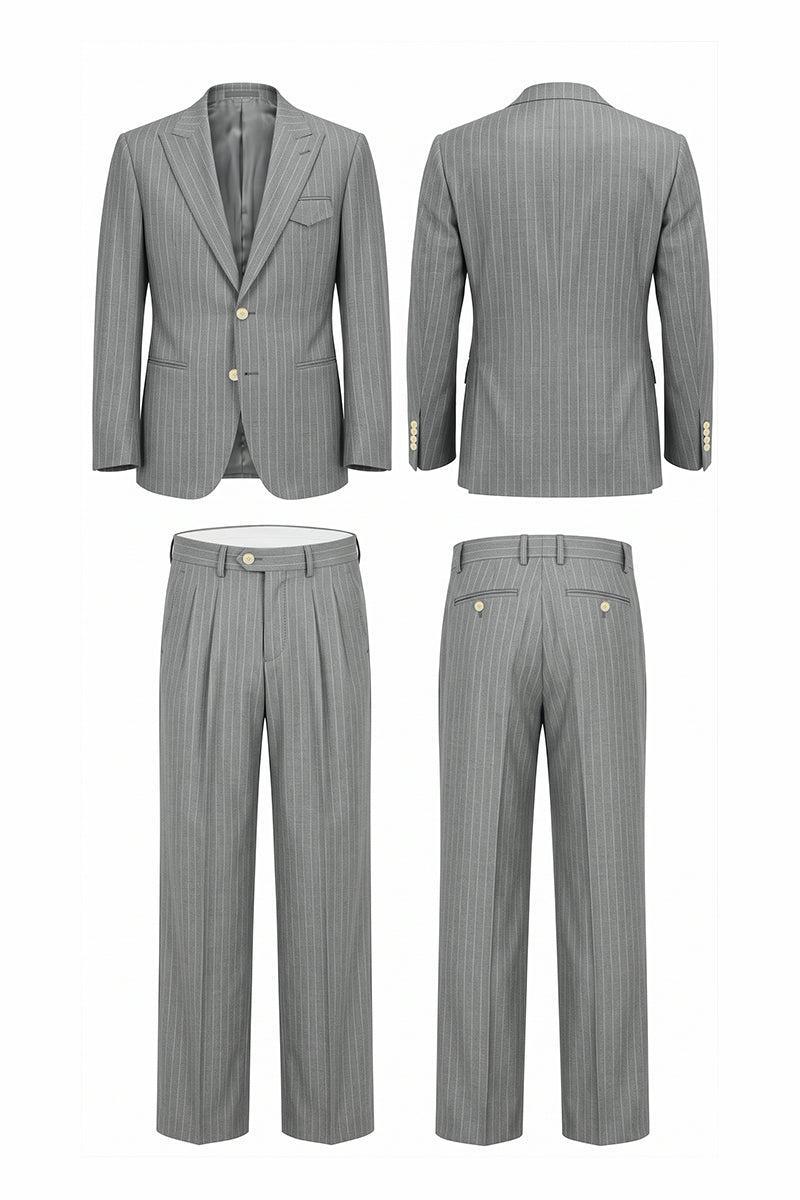 Gray 100% Merino Woo Blazers