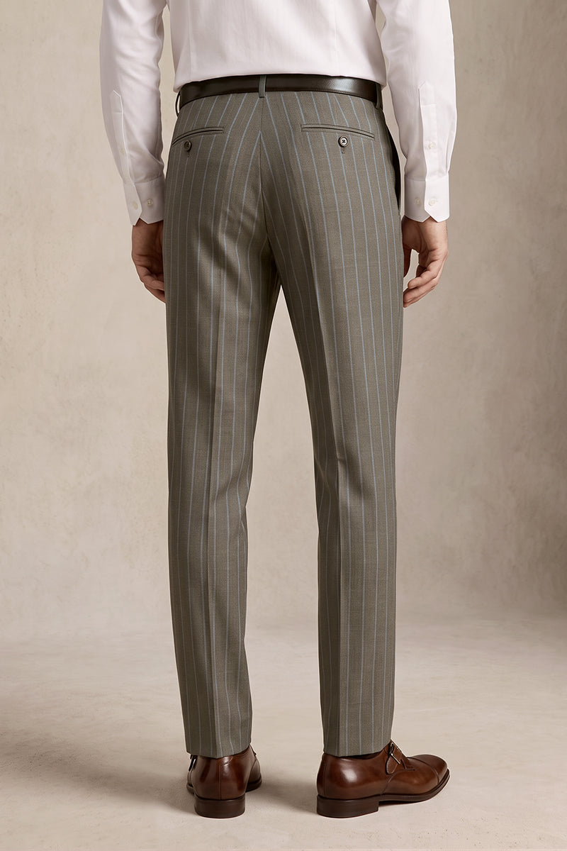 Brown 50% Merino Wool Suit Trousers