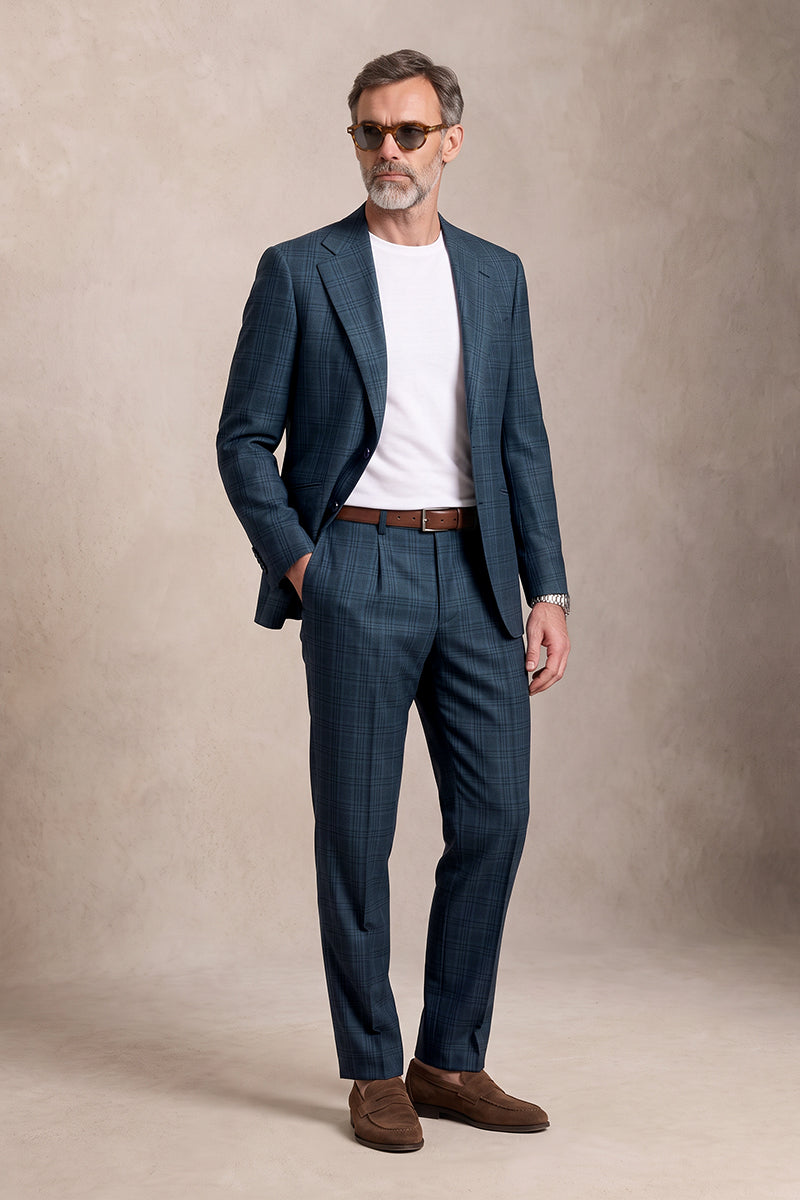 Navy Blue 50% Merino Wool Suits