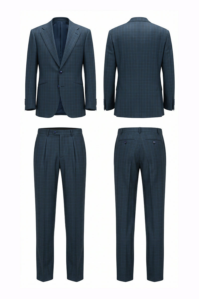 Navy Blue 50% Merino Wool Suits