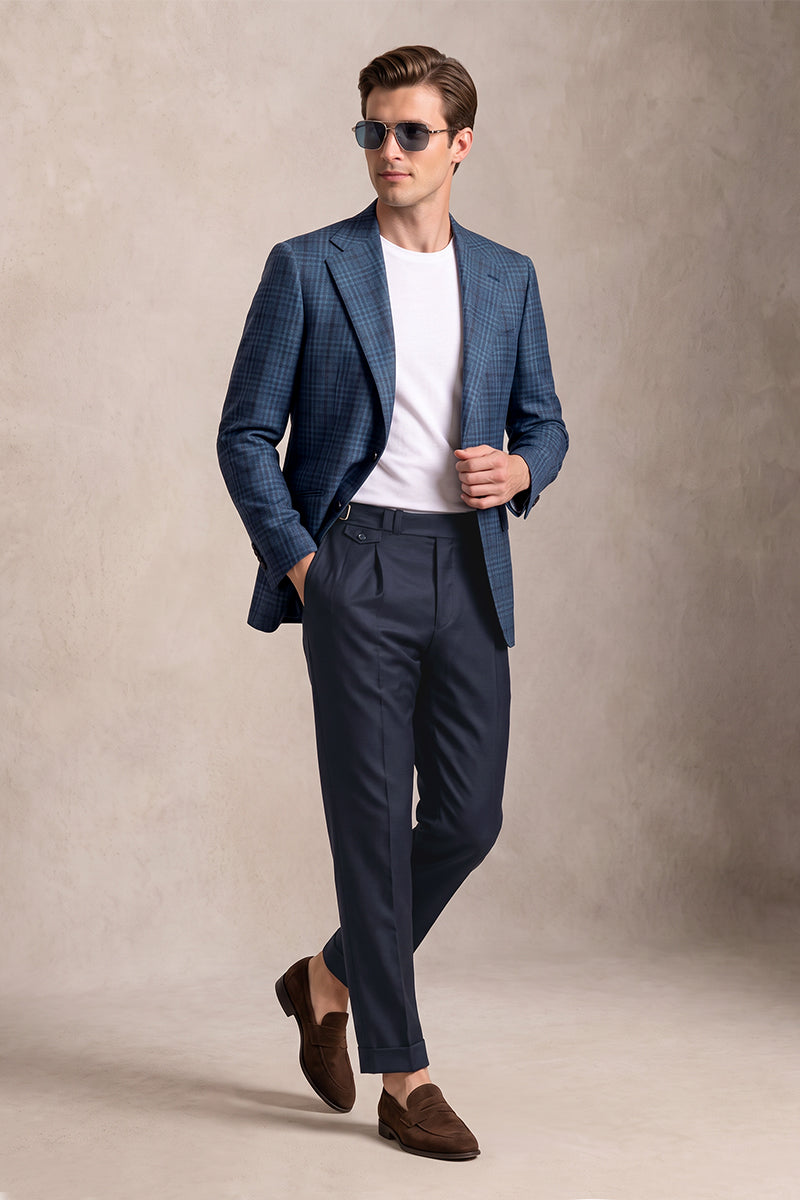 Navy Blue 50% Merino Wool Suits