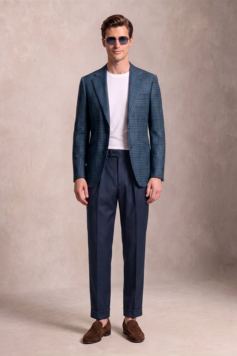 Navy Blue 50% Merino Wool Suits