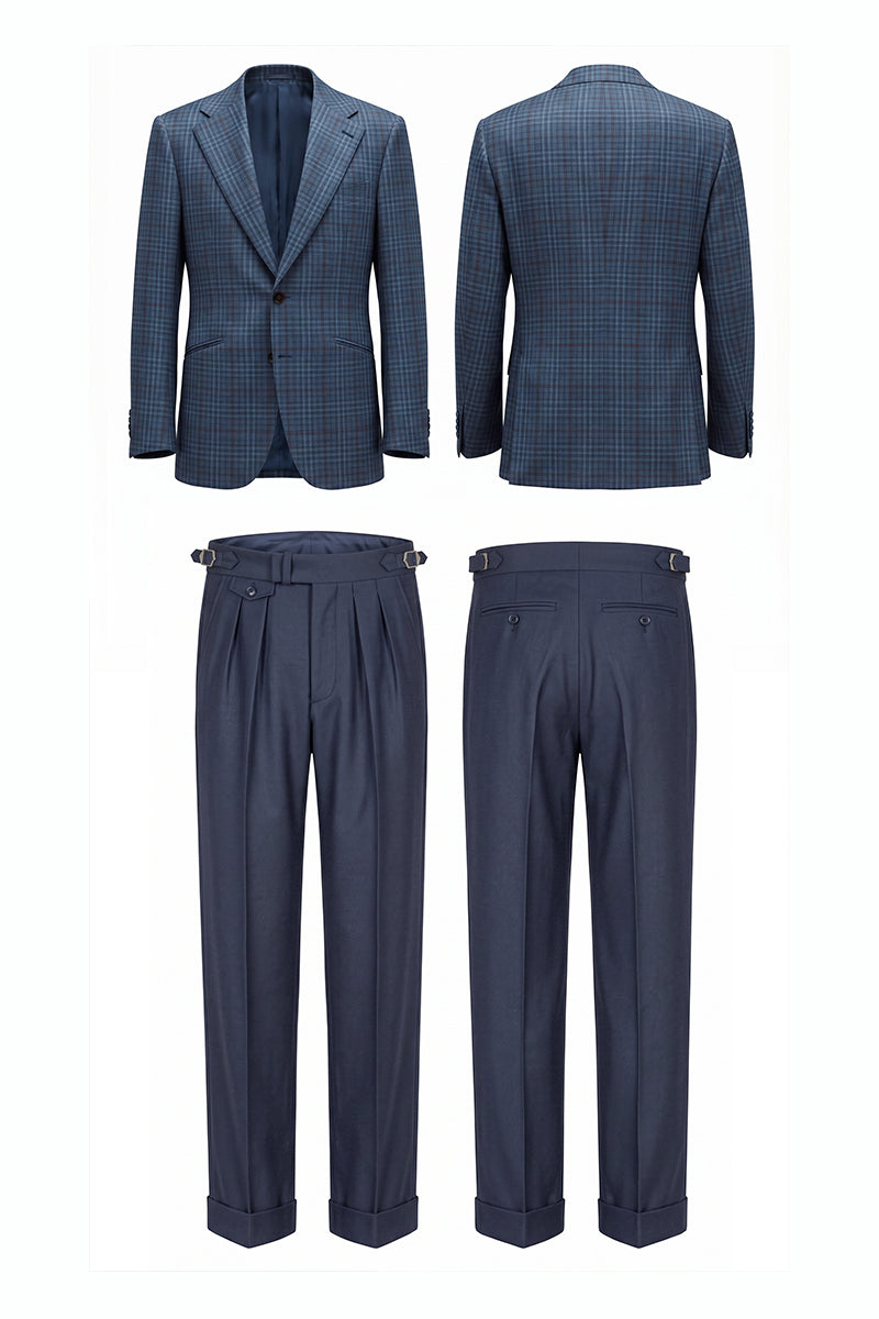 Navy Blue 50% Merino Wool Suits