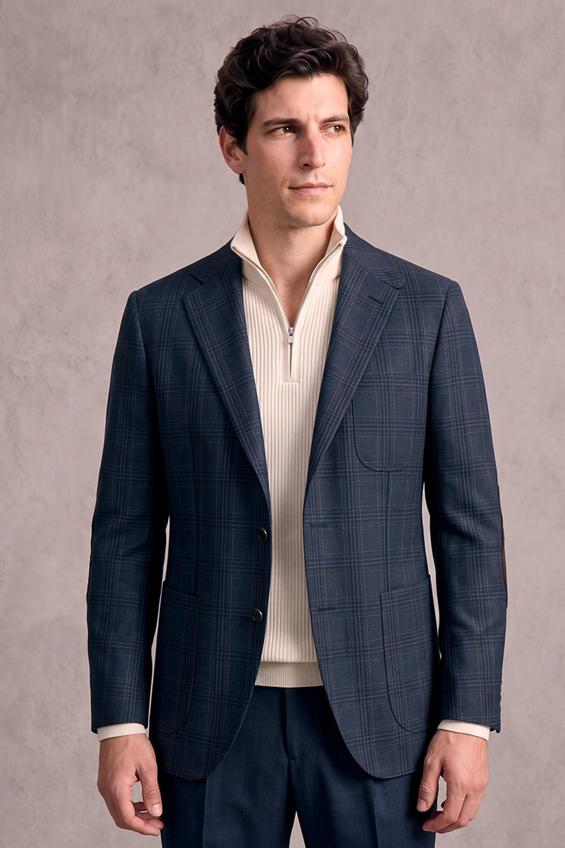 Navy Blue 50% Merino Woo Blazers