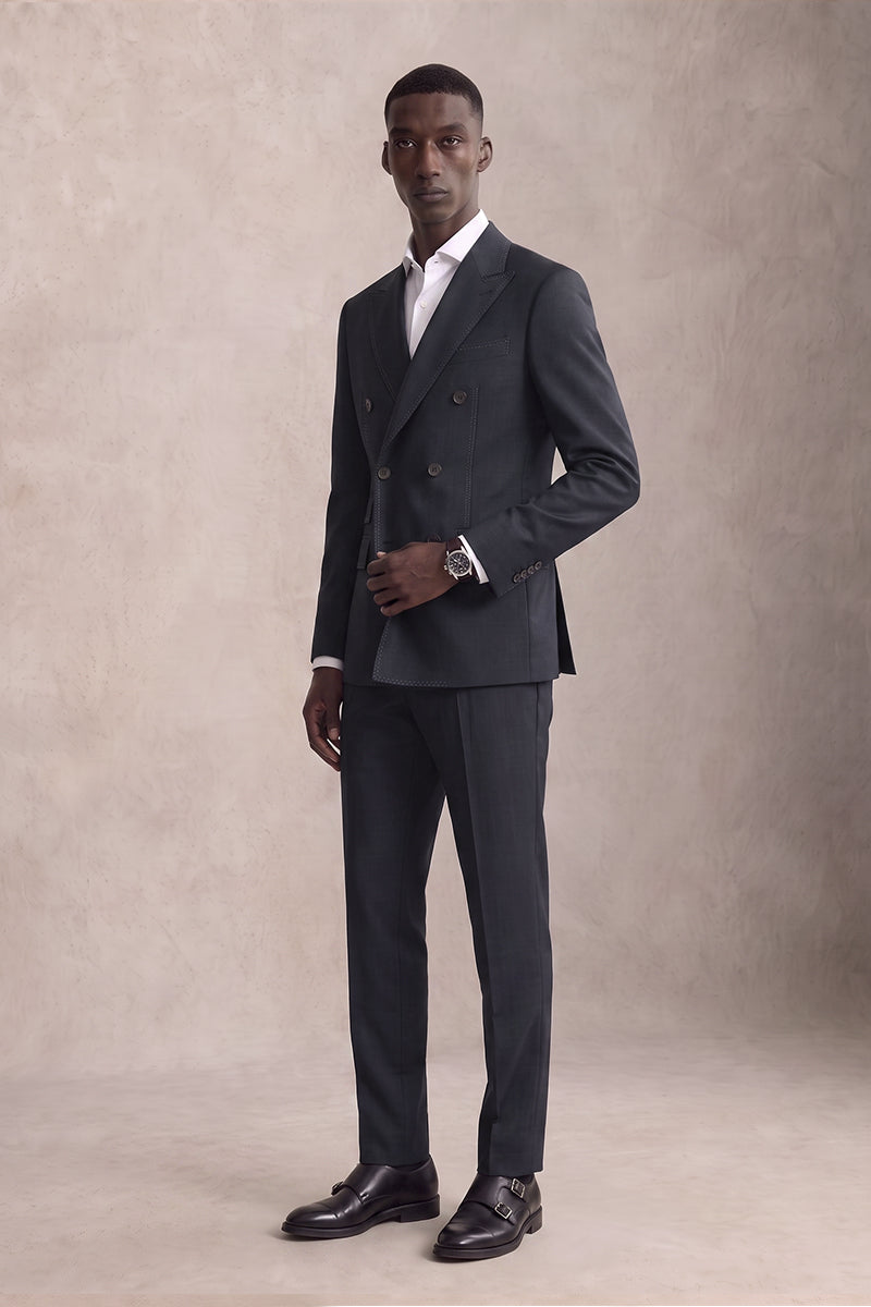 Navy Blue 50% Merino Wool Suits