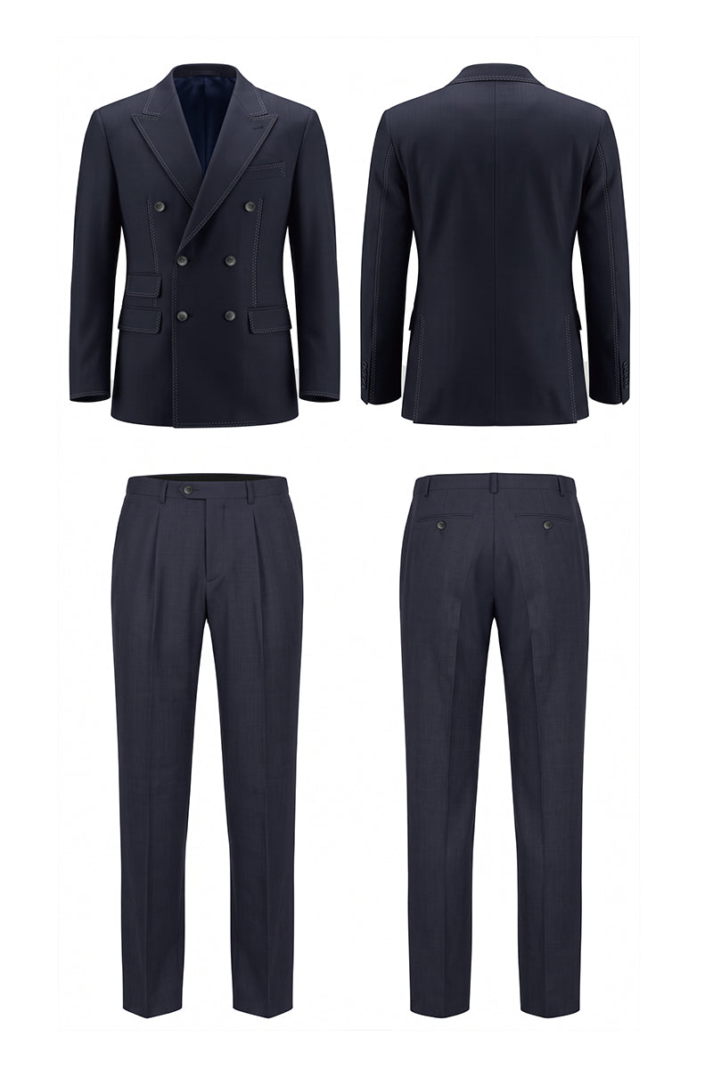 Navy Blue 50% Merino Woo Blazers
