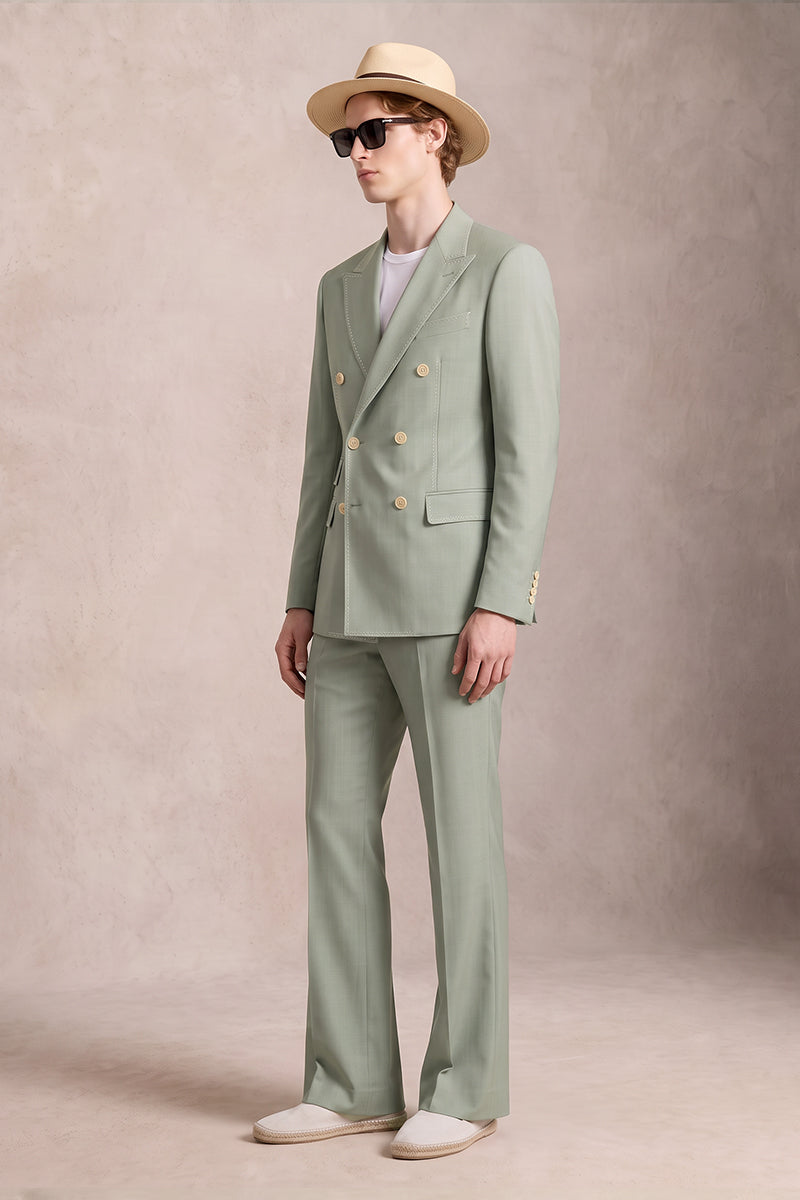 Green 50% Merino Woo Blazers
