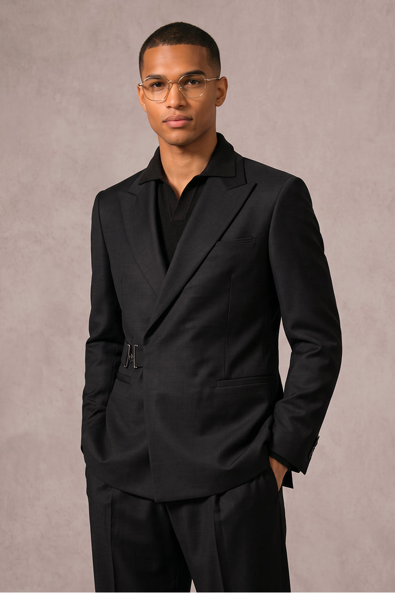Black 50% Merino Wool Suits
