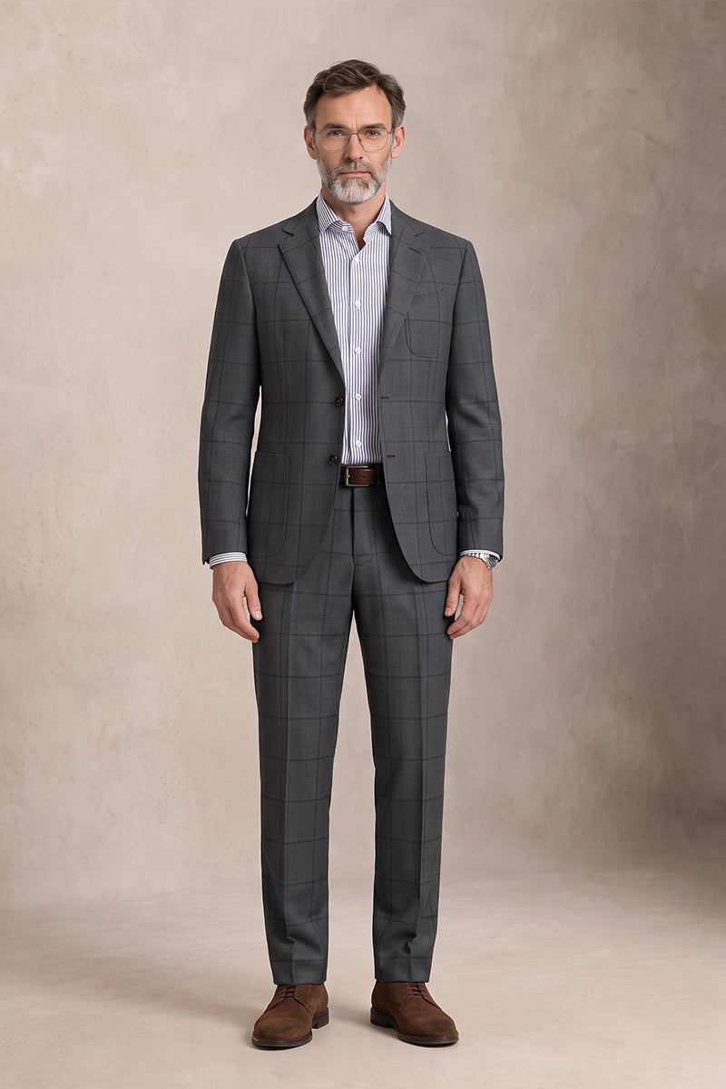Dark Gray 50% Merino Wool Blazers
