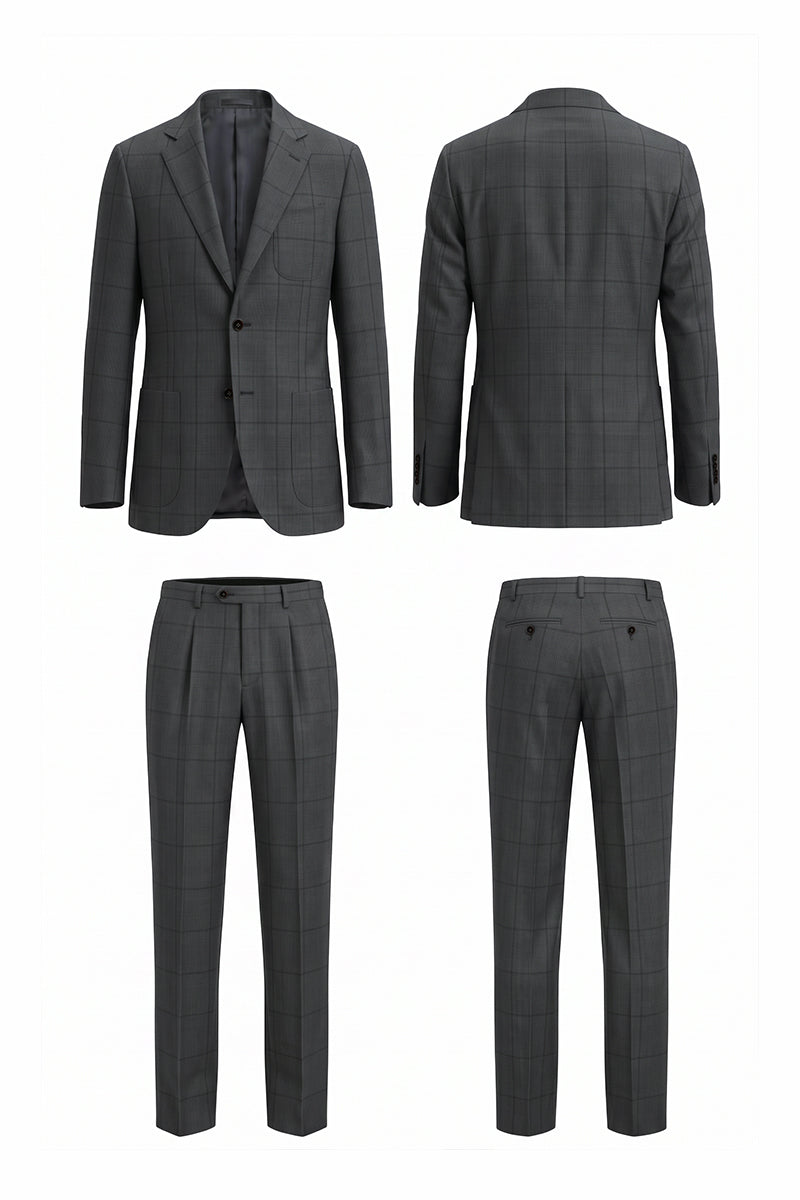 Dark Gray 50% Merino Wool Blazers