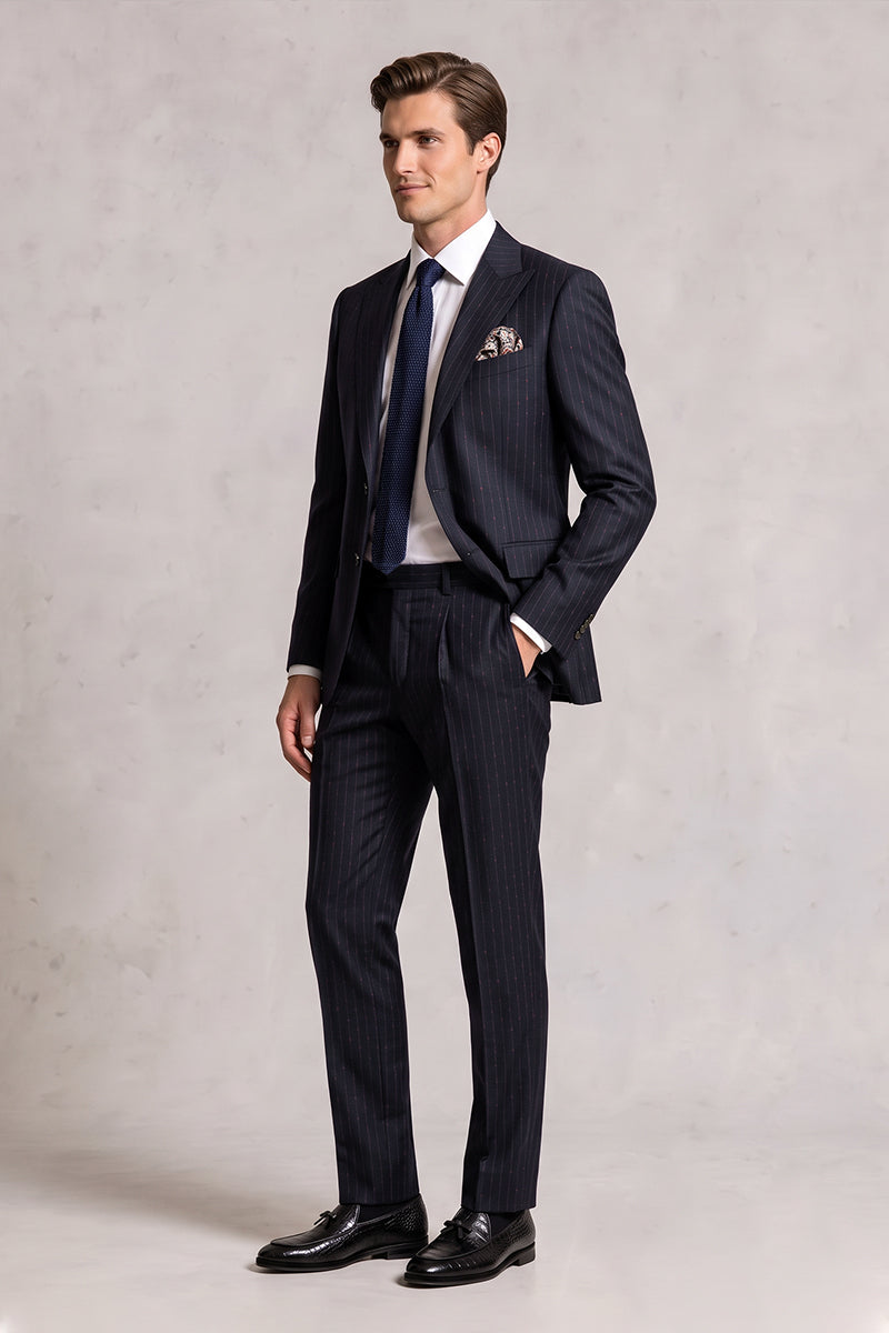 Navy Blue 50% Merino Wool Suits