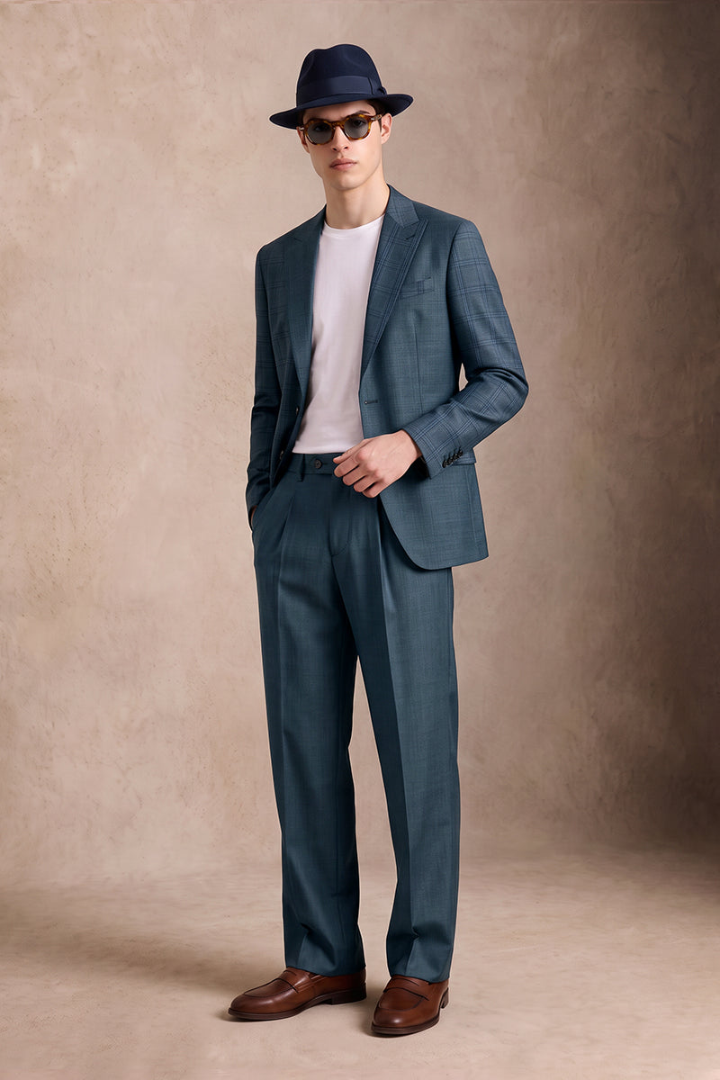 Navy Blue 50% Merino Wool Blazers