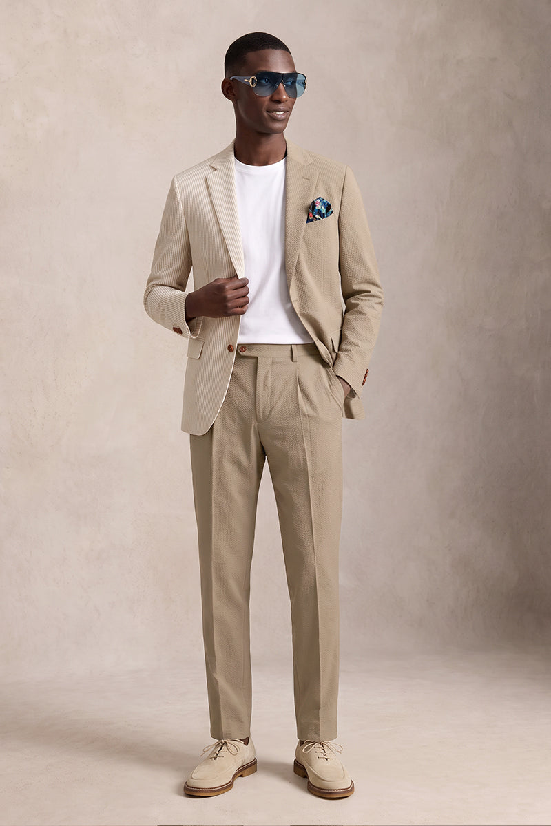 Beige 50% Merino Wool Suits