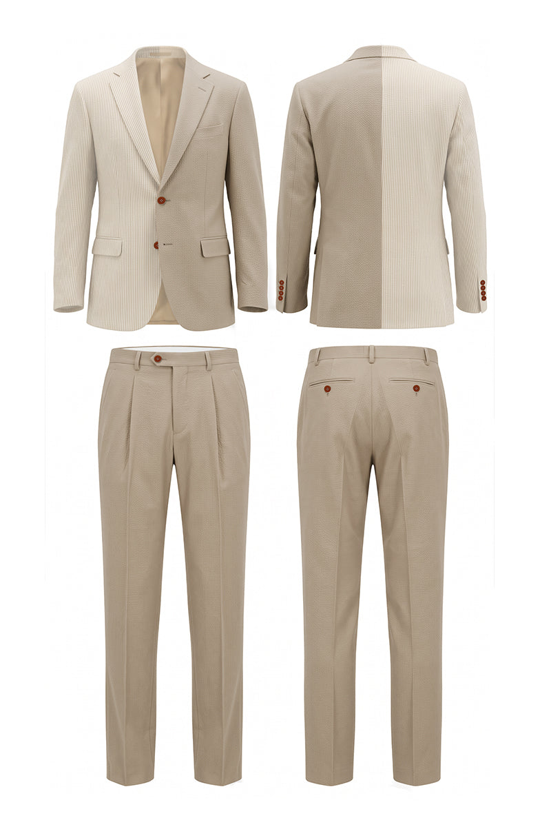 Beige 50% Merino Wool Suits