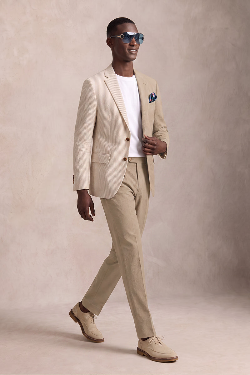 Beige 50% Merino Wool Blazers