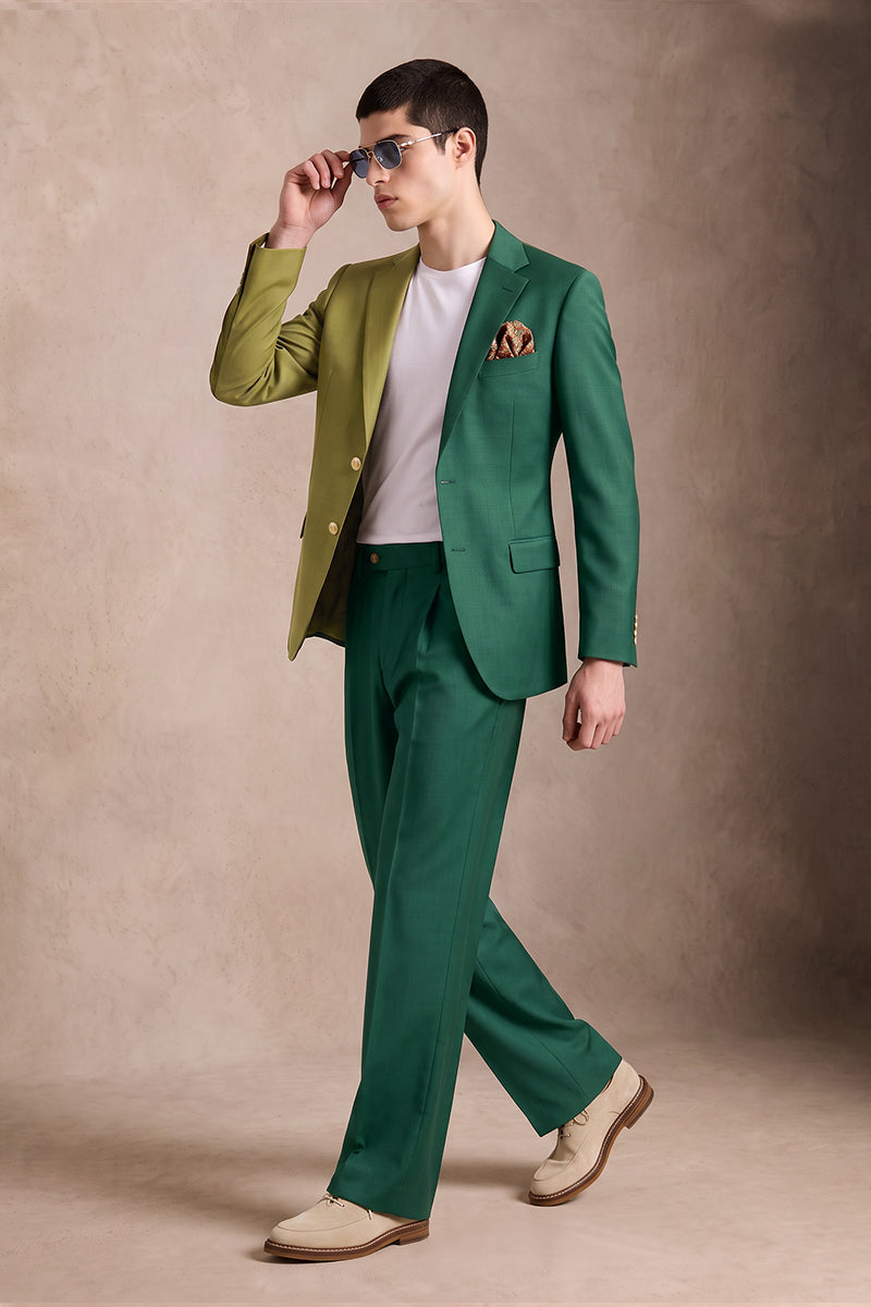 Green 50% Merino Wool Suits