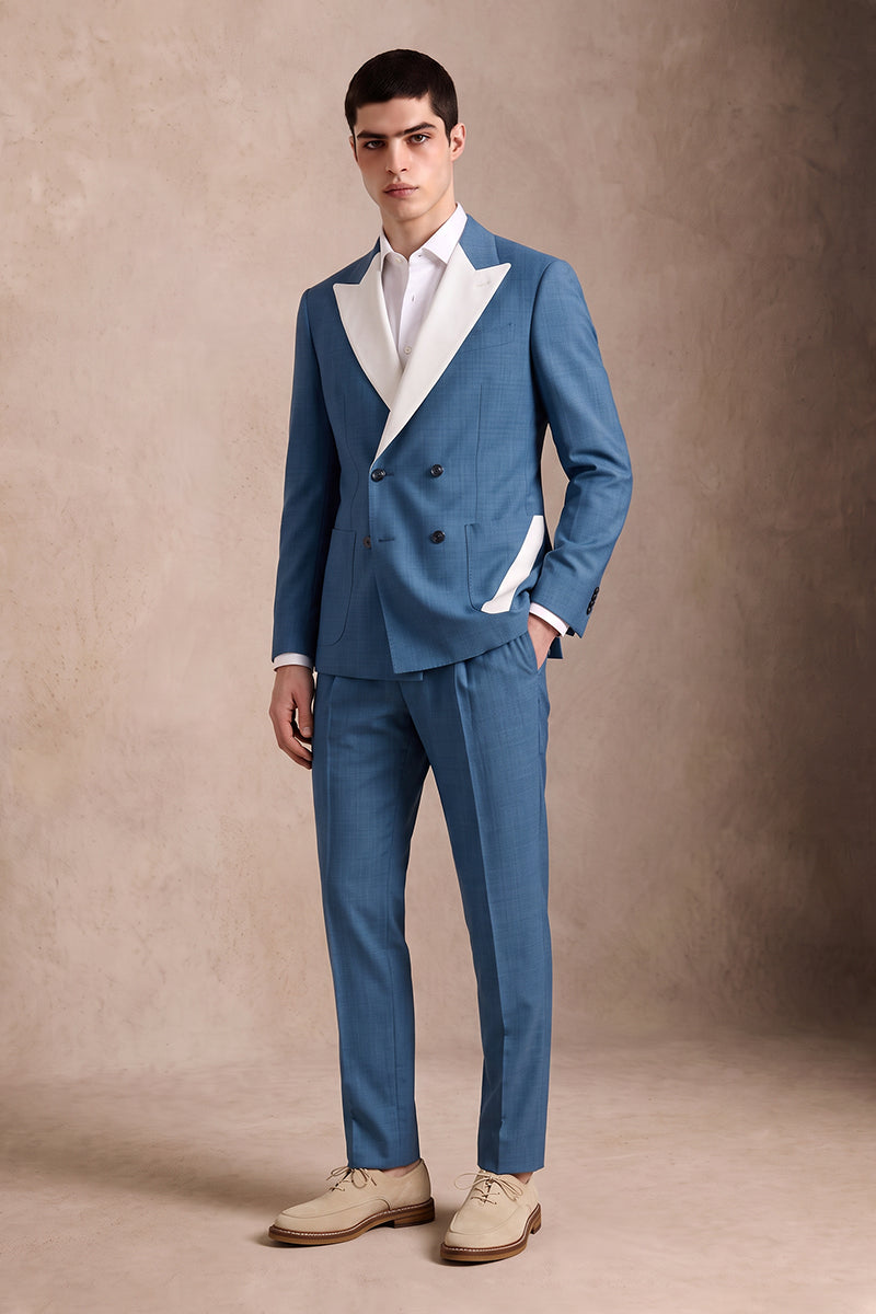 Blue 50% Merino Wool Suits